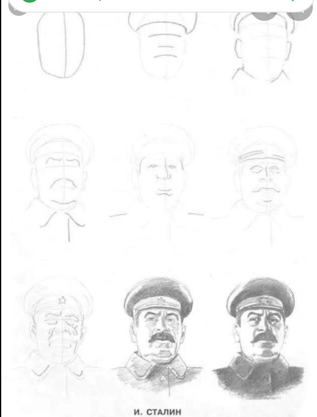 Сталин портрет карандашом поэтапно