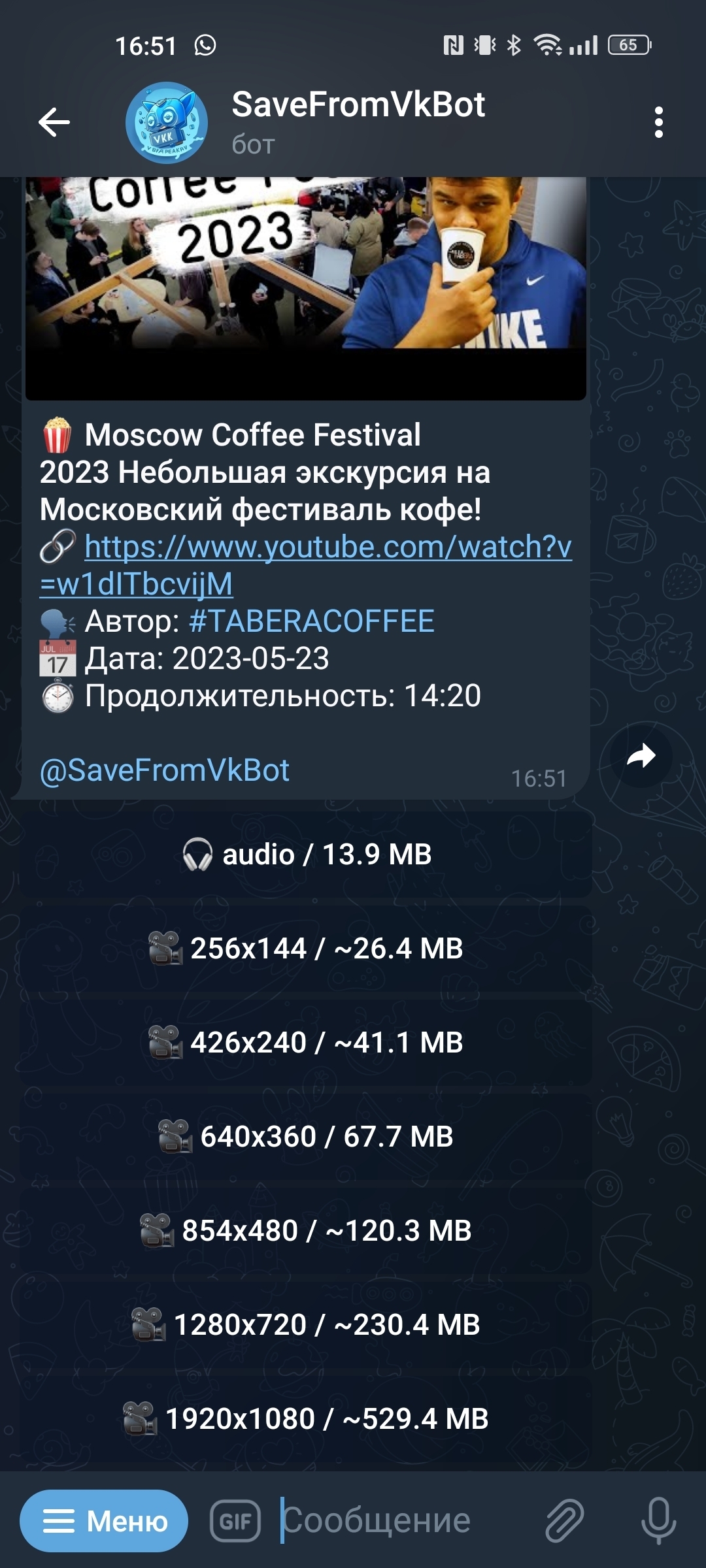 Telegram-бот для скачивания видео из VK и YouTube | Пикабу