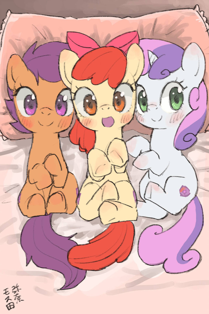  My Little Pony, Cutie Mark Crusaders, Ponyart, Applebloom, Scootaloo, Sweetie Belle, Yanamosuda