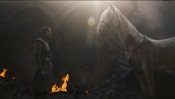 Бран Старк, отправил лошадку-Убер к Арье Старк.