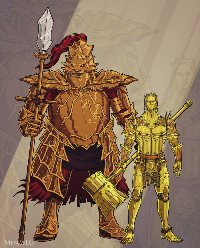 Reverse Ornstein and Smough Dark Souls, Dragon Slayer Ornstein, Executioner Smough, , Menaslg