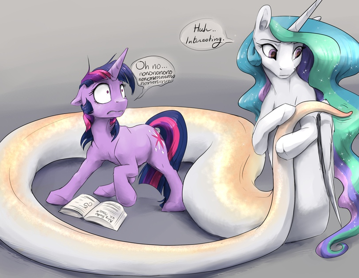 My Little Pony, Twilight Sparkle, Princess Celestia, Snakepony, Silfoe