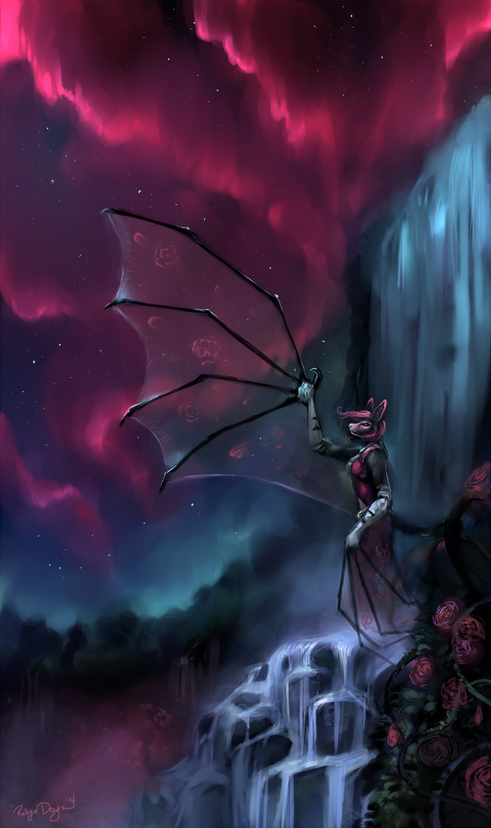 Sky in Bloom , Furry Art, Furry Bat, , , , , Rhyu