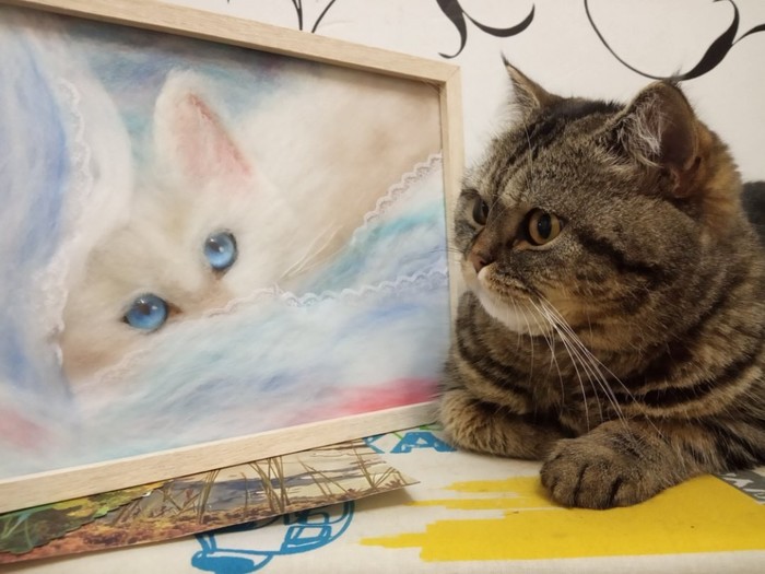 Ещё один котик из шерсти
