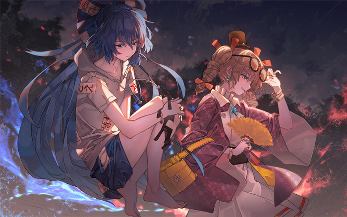 Shion & Joon Touhou, Yorigami Shion, Yorigami Joon, Anime Art, ,  , Maachi