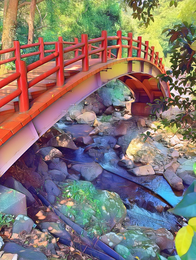 Мост в древнем японском стиле..