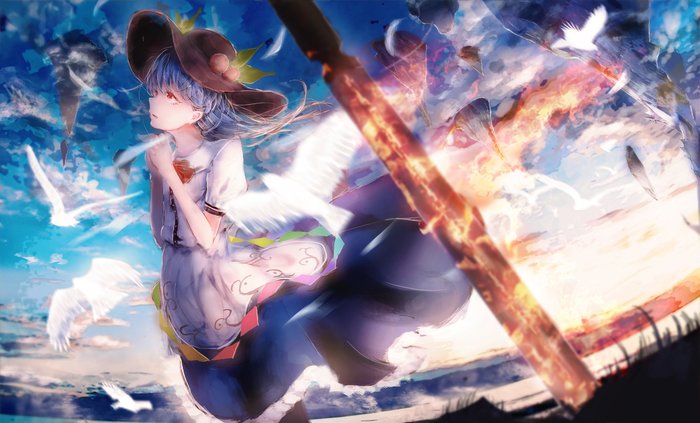 Hinanawi Tenshi , Anime Art, Touhou, Hinanawi Tenshi, Tonan