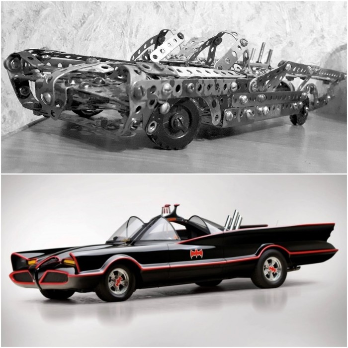 Бэтмобиль lincoln futura из железного конструктора в процессе стройки