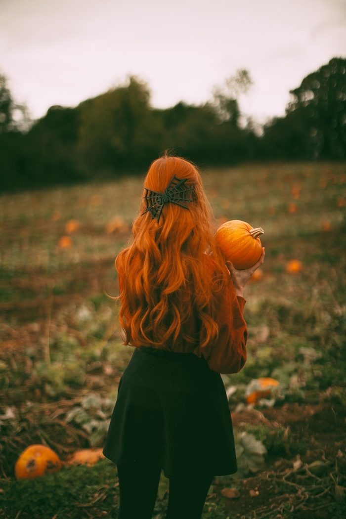 Осеннее настроение Рыжая девушка, Тыква, Хэллоуин, Осень, Фотография, Длиннопост