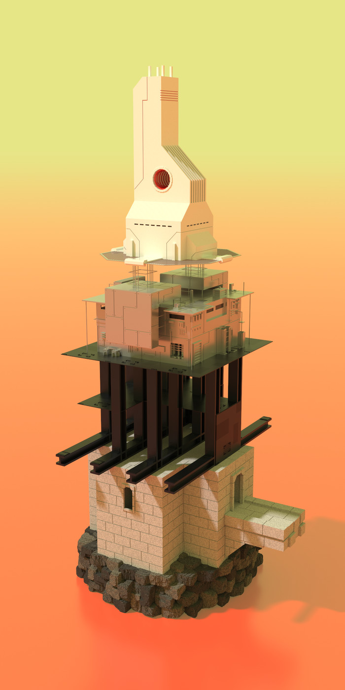 Anisotropic Tower (Voxel Art) Voxelart, -, Magicavoxel, 3D ,  , 