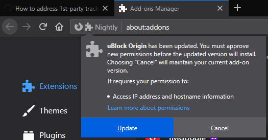  uBlock Origin      ,    DNS Firefox, Ublock, DNS