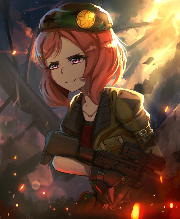Through fire Love live! sunshine!!, Nishikino Maki, Anime Art, , Love live! School Idol Project