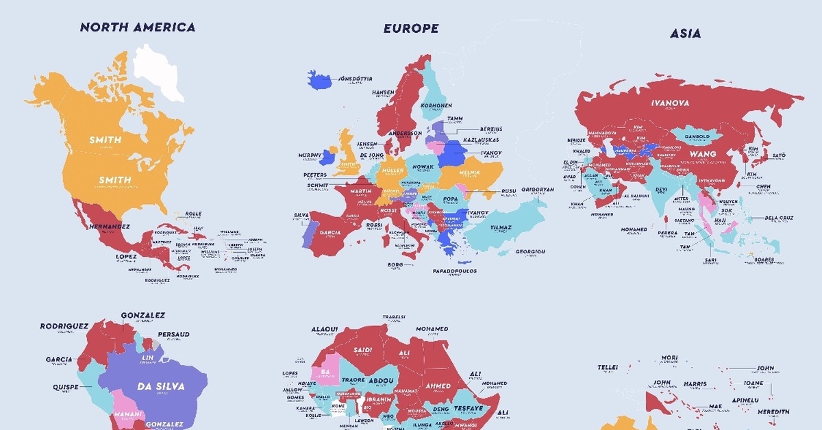 More world types. Карта самых распространенных фамилий. Самые популярные карты в разных странах. Самые распространенные фамилии по странам.