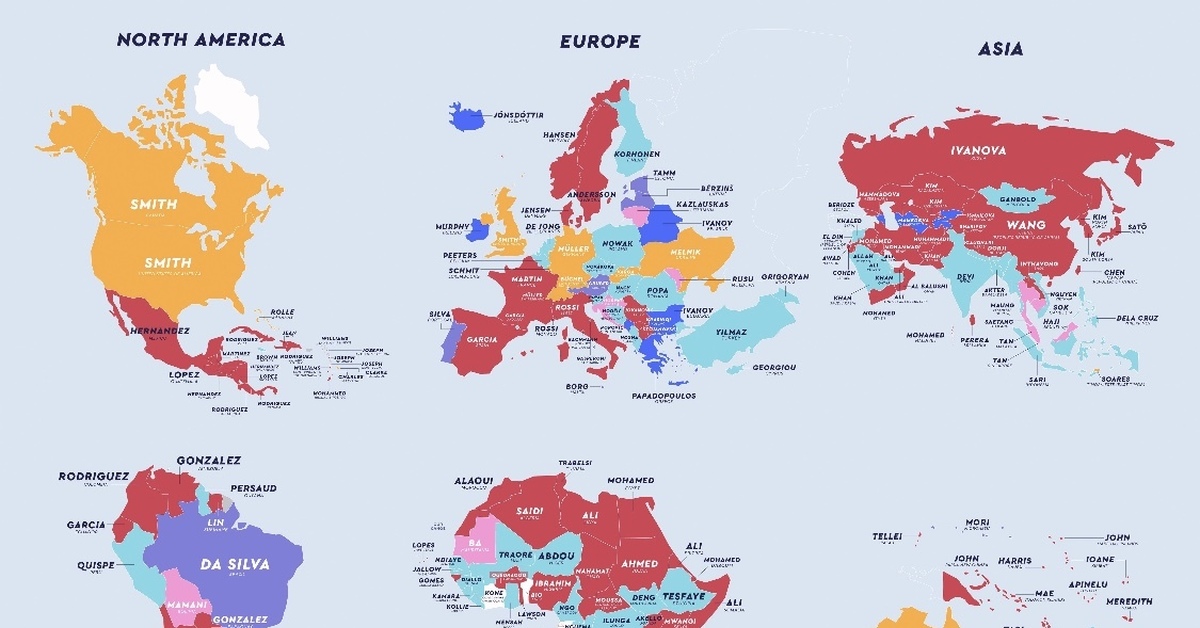 В какой стране на каждом. Карта самых распространенных фамилий. Карта мира в разных странах. Самые популярные карты в разных странах. Самые распространенные фамилии по странам.