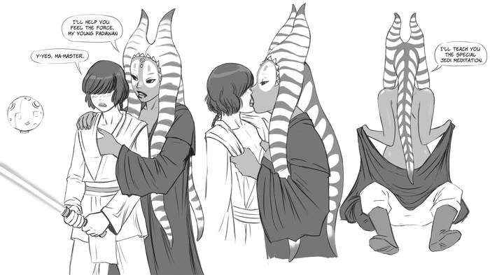 "Джедай тогрута учит падавана"