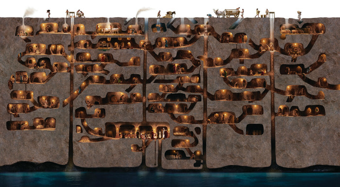 Подземный город Деринкую. Каппадокия. Турция Турция, Подземный город, Длиннопост