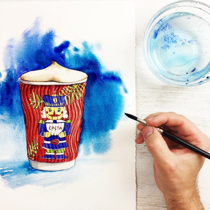 Новогодний кофейный стаканчик