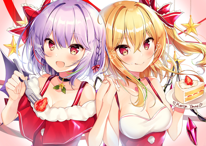 Remi & Flan Touhou, Remilia Scarlet, Flandre Scarlet, Anime Art, ,  , Nenobi