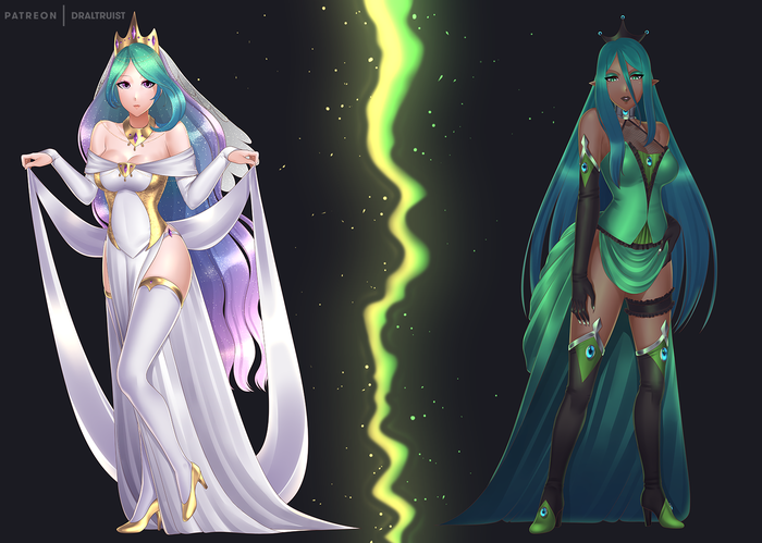    My Little Pony, , Princess Celestia, Queen Chrysalis, Draltruist