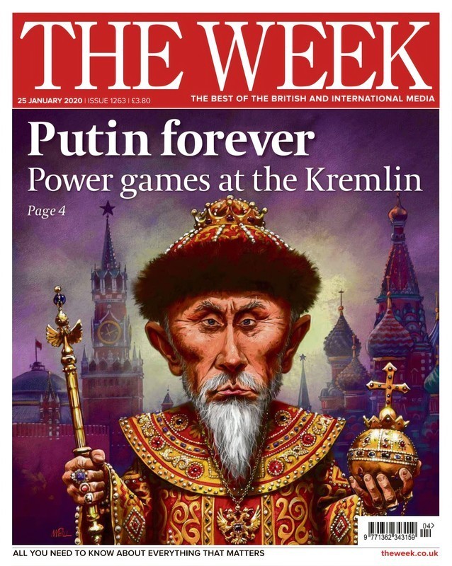 Обложка The Week Президент России, The Week, Владимир Путин, Карикатура