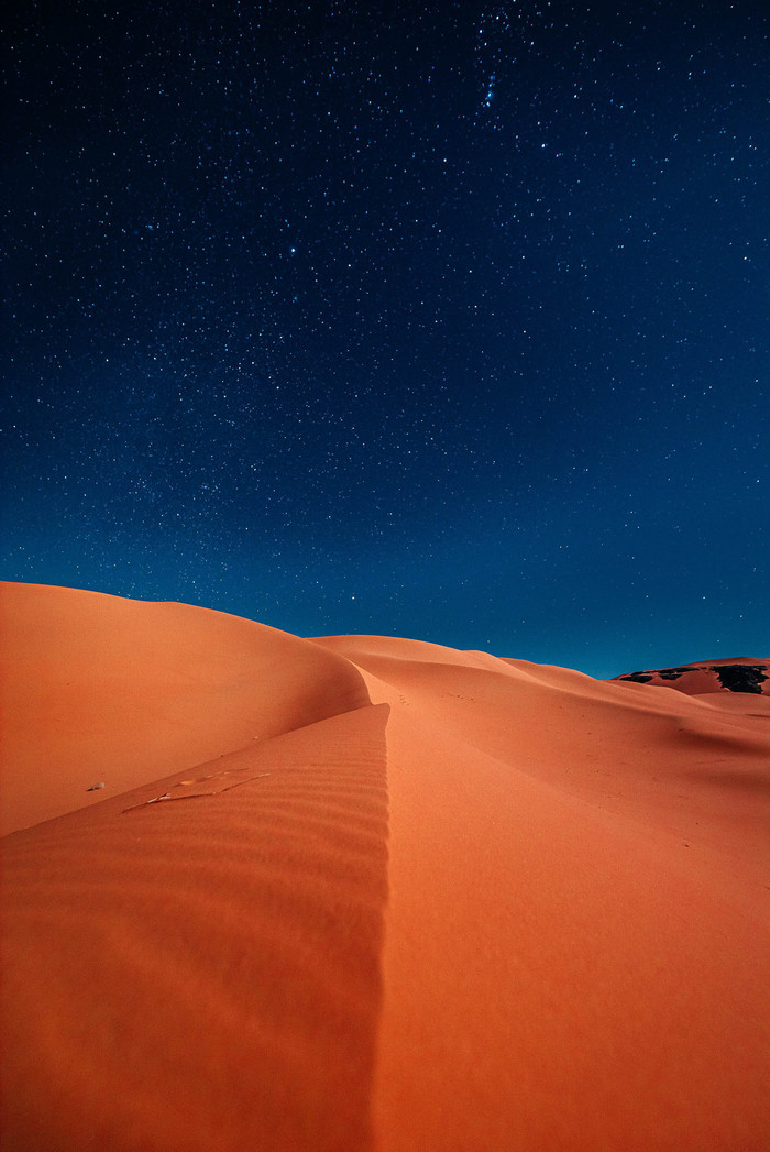 Звездное небо над Сахарой Пустыня, Звезды, Обои на телефон
