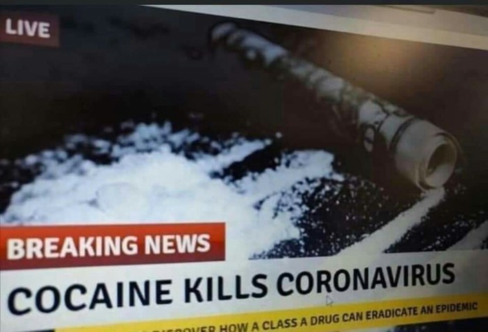 Cocaine kills coronavirus