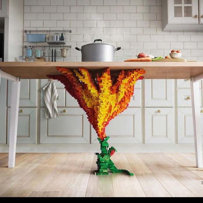 Лего дракон