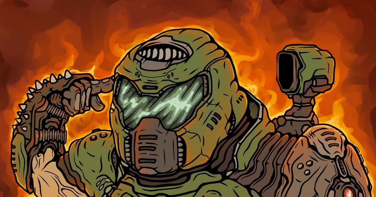 Doom slayer рисунок