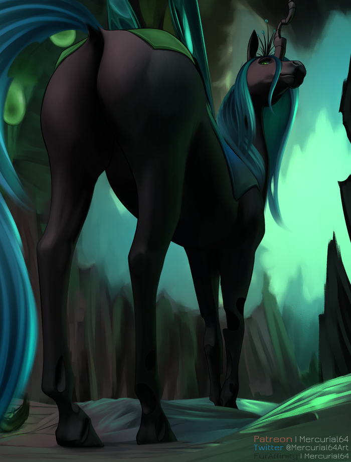 Queen Chrysalis in her lovely cave.
