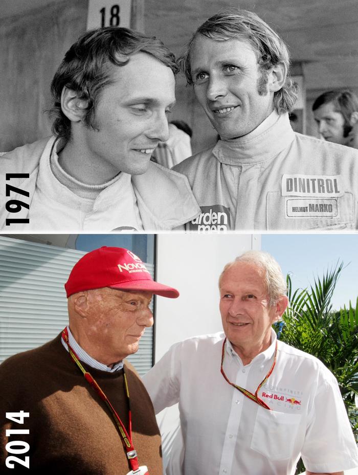 Ники Лауда и Хельмут Марко через годы