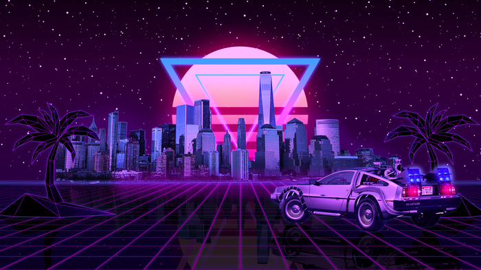   Retrowave Retrowave, Delorean, Outrun, , 