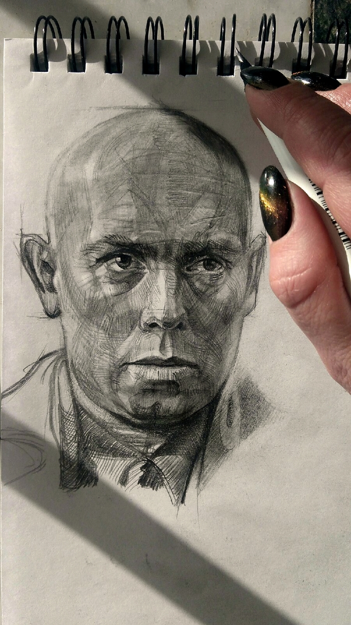 Сергей Бодров портрет карандашом