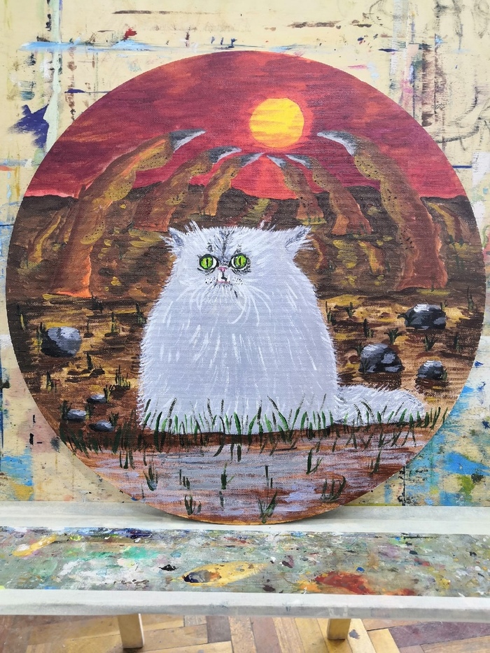 "Что происходит?" Кот, Искусство, Учусь рисовать, Акрил, Длиннопост, Кот Wilfred