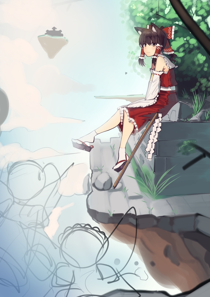 Hakurei Reimu Touhou, Anime Art, , Hakurei Reimu