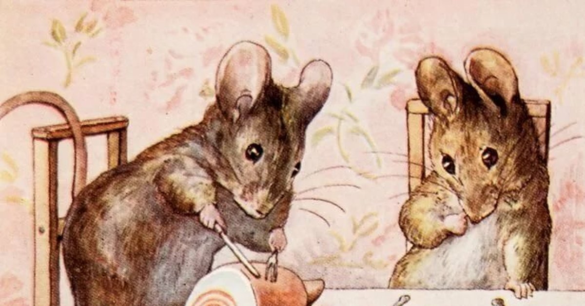 Включи мышонок все хочет делать. Мышка Беатрикс Поттер иллюстрация. Мышонок обедает. Мышка Сказочная. Мышь ужинает.