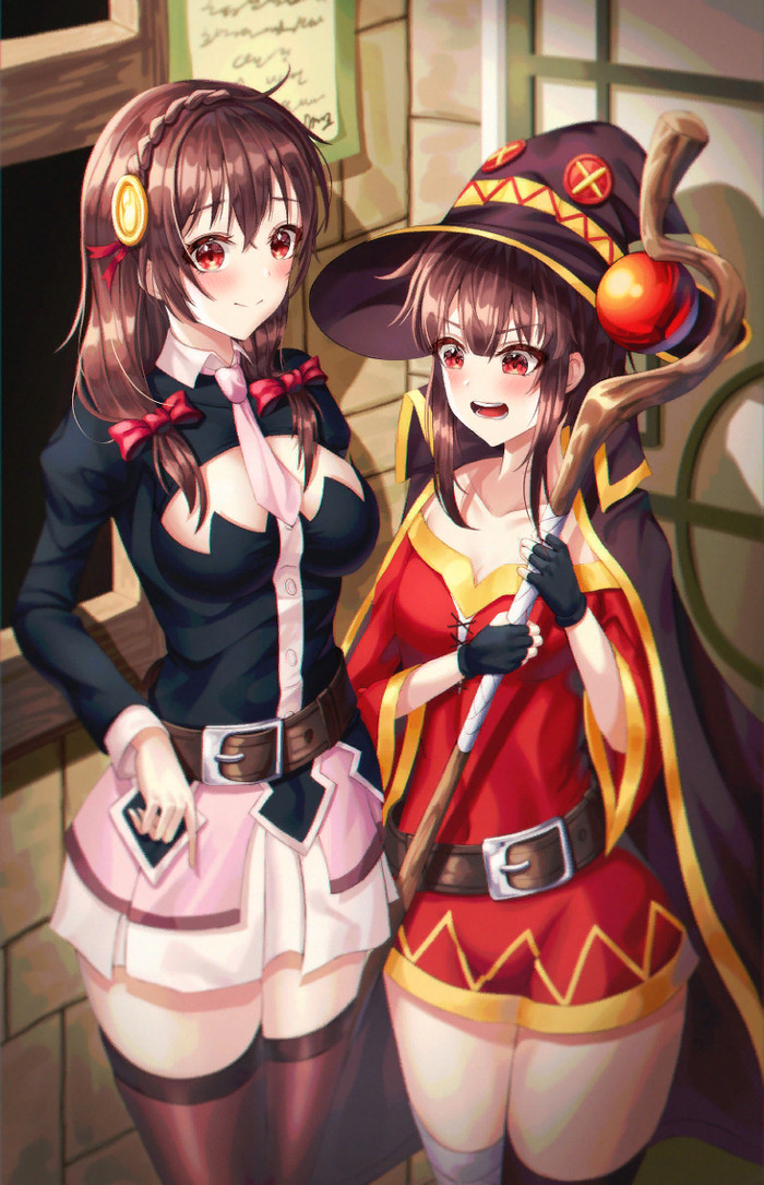 Nandeska! Megumin, Yunyun, Konosuba, Anime Art, 