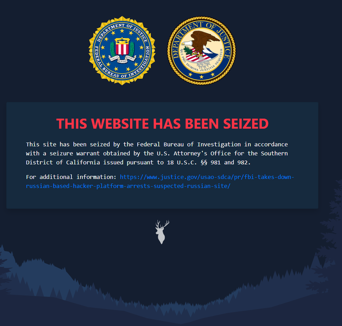 Так теперь выглядит российская биржа аккаунтов и ворованных данных DEER.IO, ФБР арестовало владельца сайта