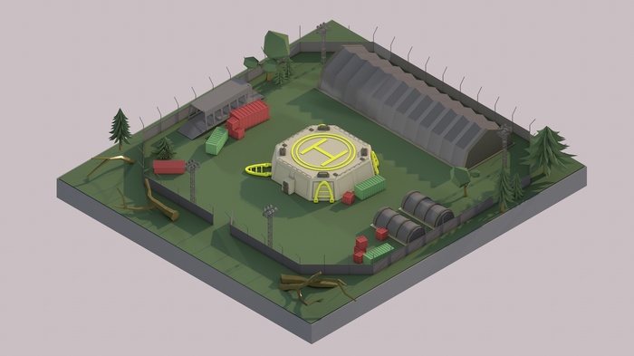 Low poly     dayZ RP,   Cinema 4d, Low poly, , , Polygon, , 3D, 3D , 