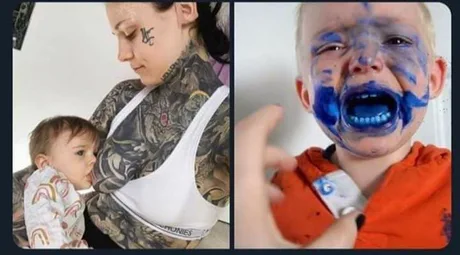 Когда маме очень нравятся татуировки!