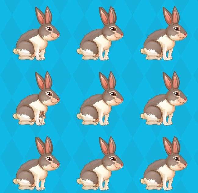 Сколько кроликов на картинке? Кролик, Тест, Внимательность, Вынос мозга, Кровь из глаз