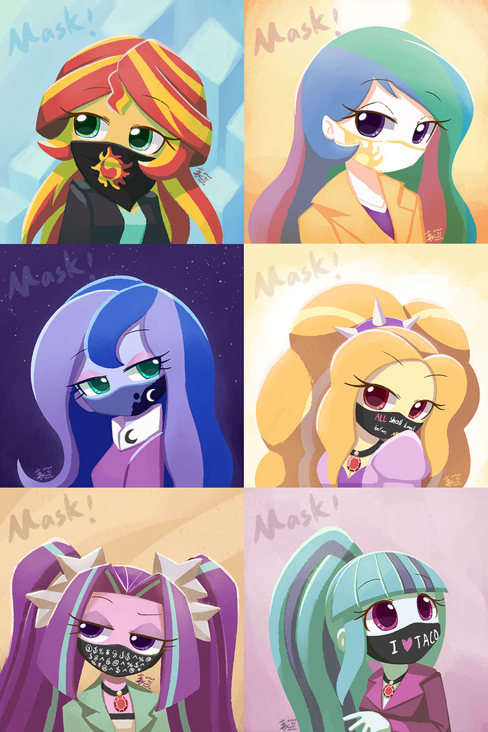  ! My Little Pony, Equestria Girls, Sunset Shimmer, Princess Luna, Princess Celestia, Dazzlings, Howxu, 