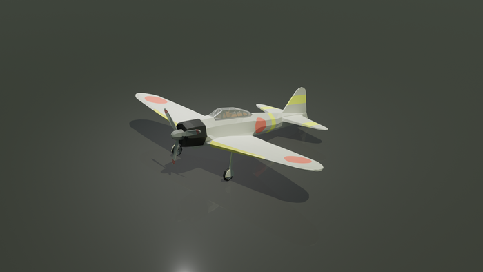 Lowpoly A6M zero Low poly, 3D, Game Art, Aircraft, , , 