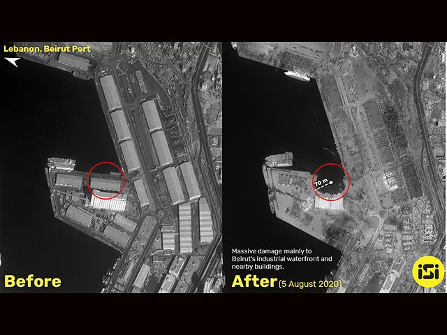 Взрыв в Бейруте. Спутниковые снимки Взрыв, Бейрут, Фото со спутника