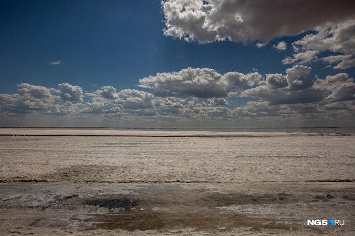 Как на Марсе: репортаж с озера Бурсоль — одного из самых красивых мест в Сибири, где по воде ходит чудо-поезд Сибирь, Алтай, Алтайский край, Степь, Озеро, Соль, Соленое озеро, Видео, Длиннопост, Позитив