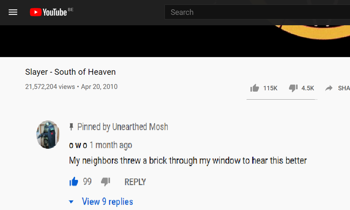 Мои соседи запустили кирпичом мне в окно, чтобы лучше это слышать Slayer, Комментарии, Музыка, Видео
