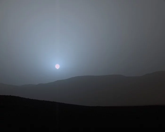 Синий закат на Марсе Физика, Наука, Марс