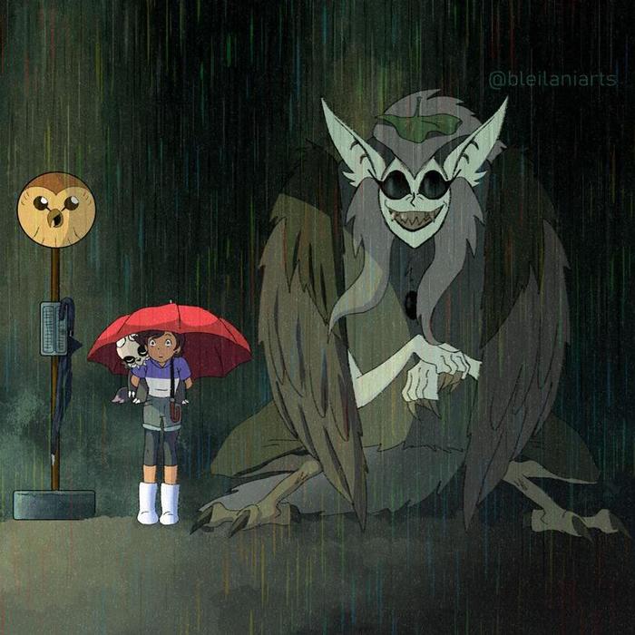 My neighbor OwlLady by bleilaniarts   , Studio Ghibli,  , , , , , Walt Disney Company, The Owl House