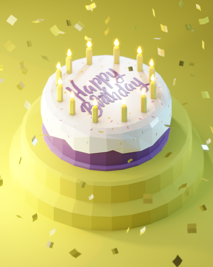 С Днём Рождения! Low Poly