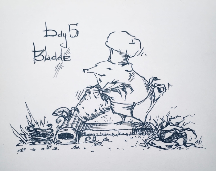 INKTOBER.мир моих носух.день 5. Лезвие