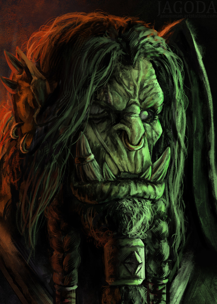 Orc Portrait byJakub Jagoda World of Warcraft, Warcraft, Blizzard, Game Art, , , , 
